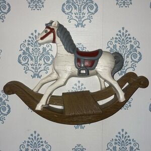 Vintage 1988 Burwood Products Rocking Horse Wall Hanging Plaque Decor Nursery